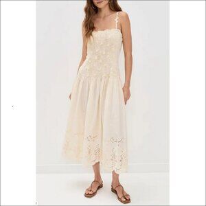 Free People Daphne Midi Dress in Tea Combo - XS - NWT